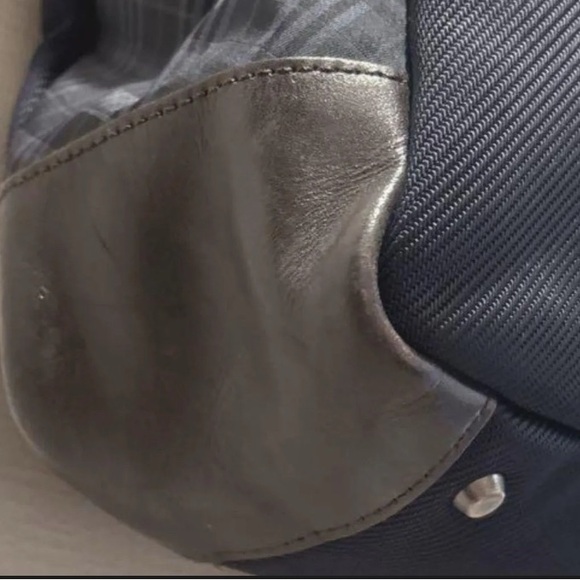 Burberry Black Label leather and nylon-Dark Gray/Navy Blue checkered Bag-unisex - Picture 5 of 7